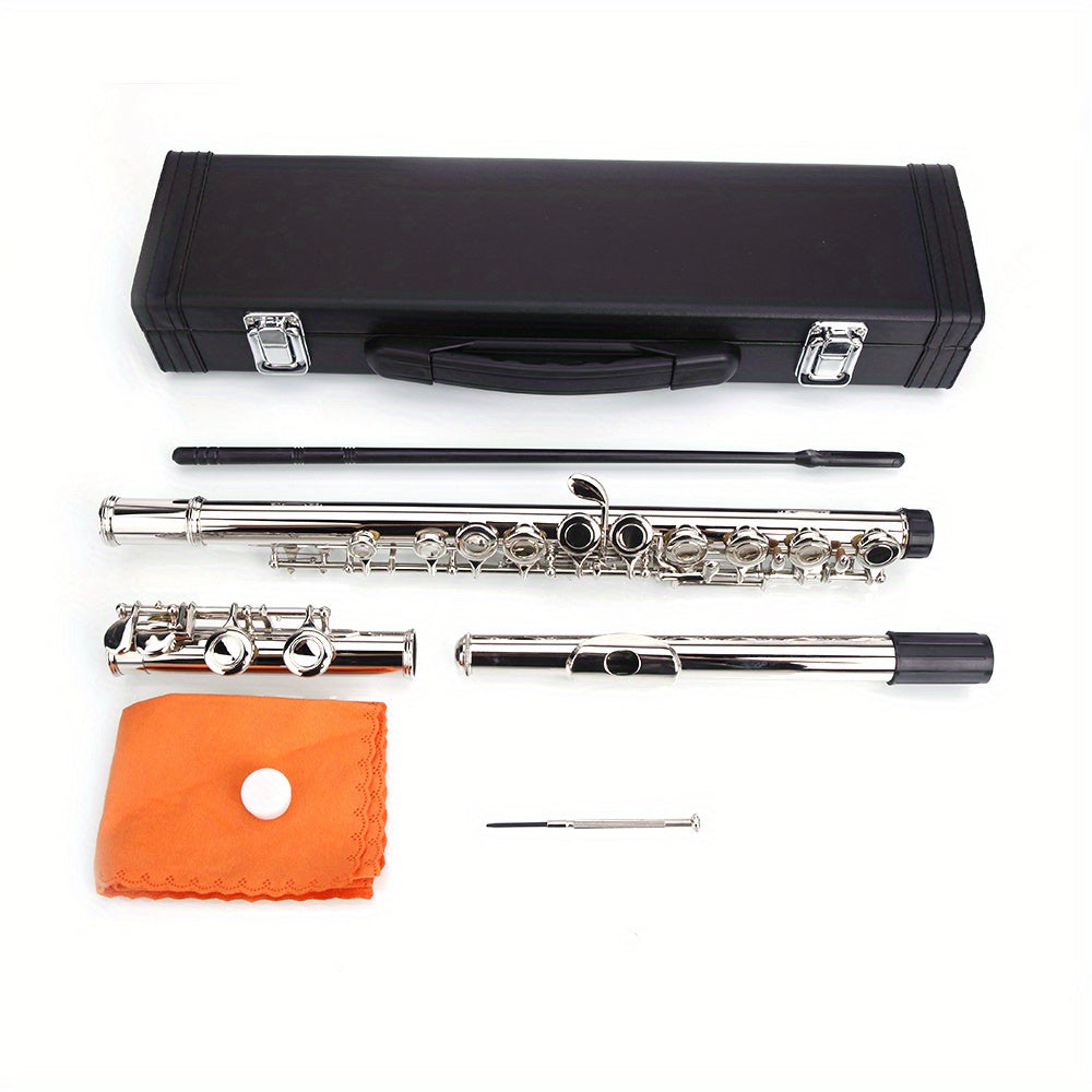 Nickel Plated C Closed Hole Concert Band Flute Silver