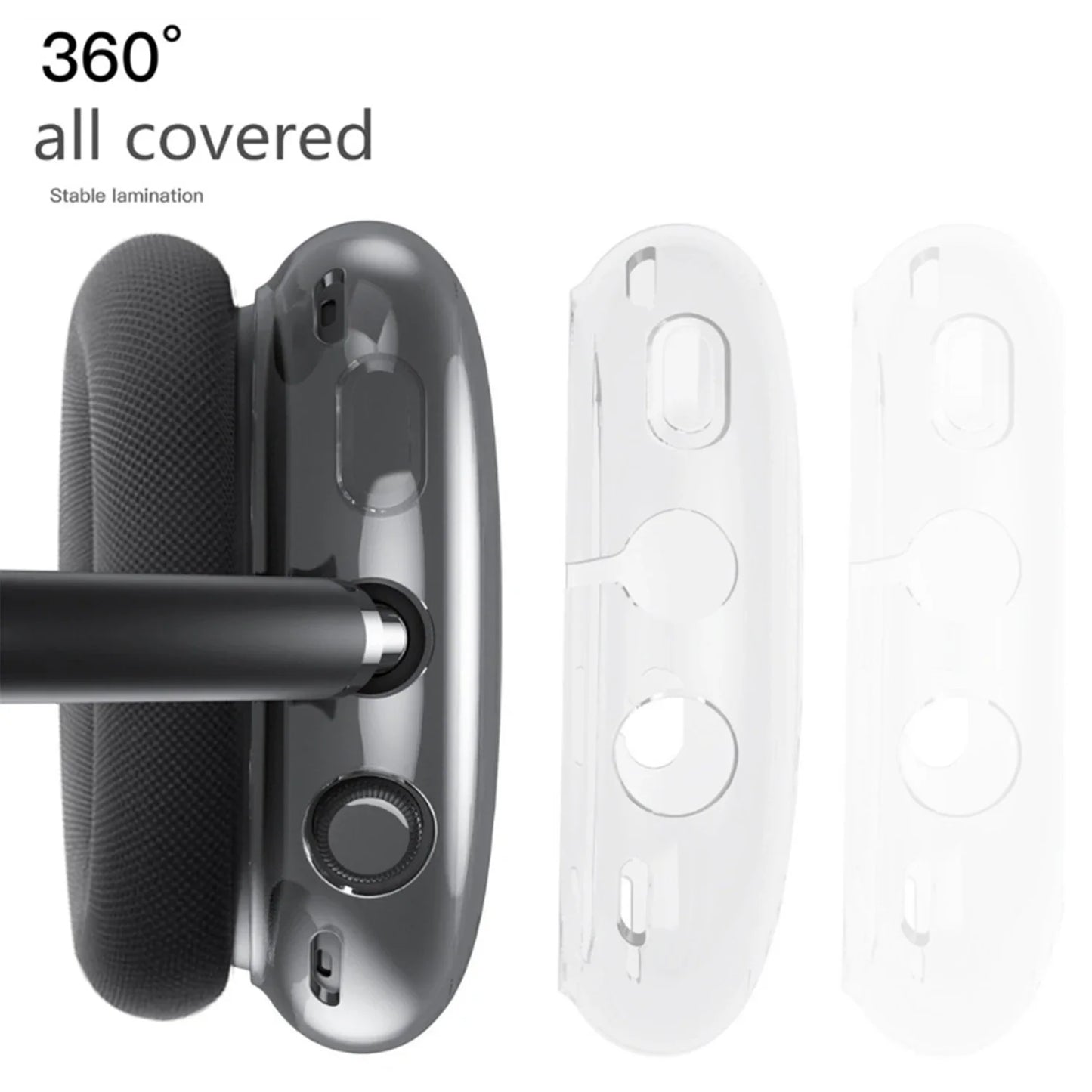 For Air Pods Max Transparent Case Protective Cover Headset Skin Cover Anti-Scratch For AirPods Headset Transparent Protect Shell