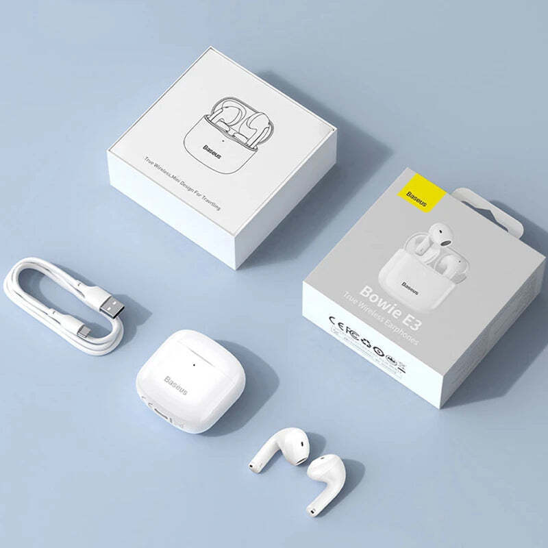 Baseus 2023 New E3 Bluetooth Headphones 5.3 Wireless Earbuds Half In Ear Gaming