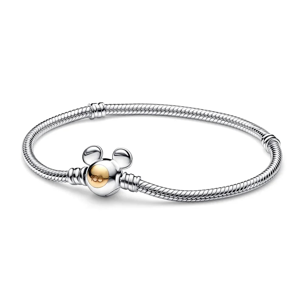 New Sterling Silver Charm 100th anniversary pendant Fit Original Pandora Bracelet Herocross Disney Micky Women DIY jewelry gift