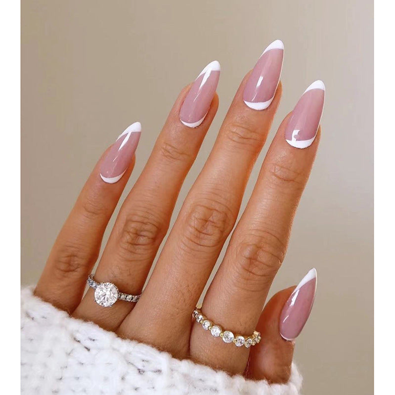 24P Removable Ballerina Press On Nail Art Long Round Head Fake Nails Full Cover Artificial Wearing Reusable False Nails Finished