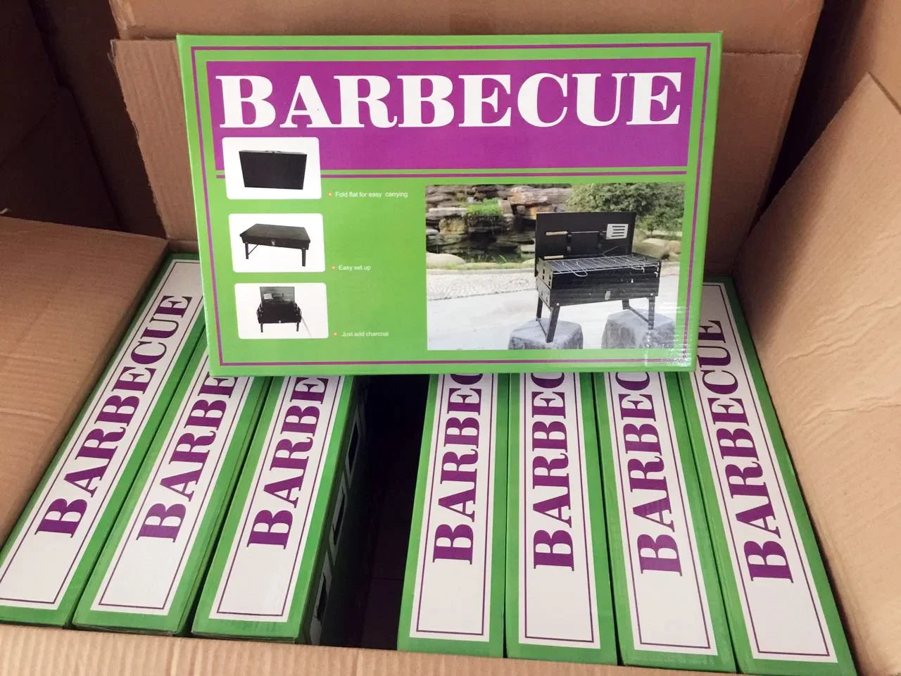 Folding Portable Barbecue Charcoal Grill Stainless Steel Small Mini BBQ Tool Kits for Outdoor Cooking Camping Picnics Beach