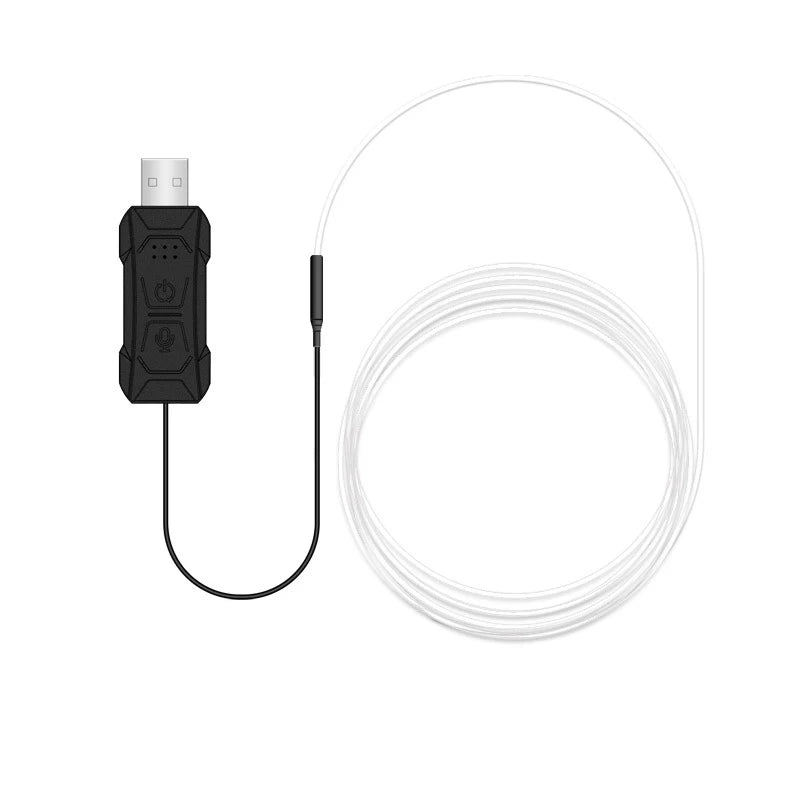 Car Interior Atmosphere Light Ambient LED Light Strip RGB Invisible USB Fiber Optic Lamp Trim Decor support APP Control