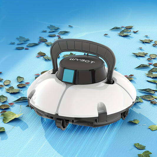 540 Sq Ft Cordless Robot Pool Vacuum Cleaner - Automatic, Transparent Design, Powerful Dual Motors, Long-Lasting Battery Life - WYBOT Metal and Plastic Construction