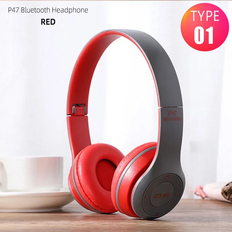 Air P47 Headset 5.0 Bluetooth Headset Folding Series Wireless Sports Game Stereo Headset for iPhone XiaoMi PK P9 Earphones gift