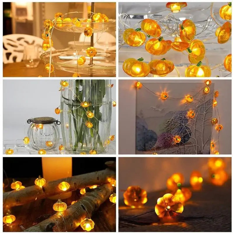 Halloween Pumpkin Bat Spider Light String Ghost Festival Party Favor Trick Or Treat Happy Halloween Day Decor For Home 2024