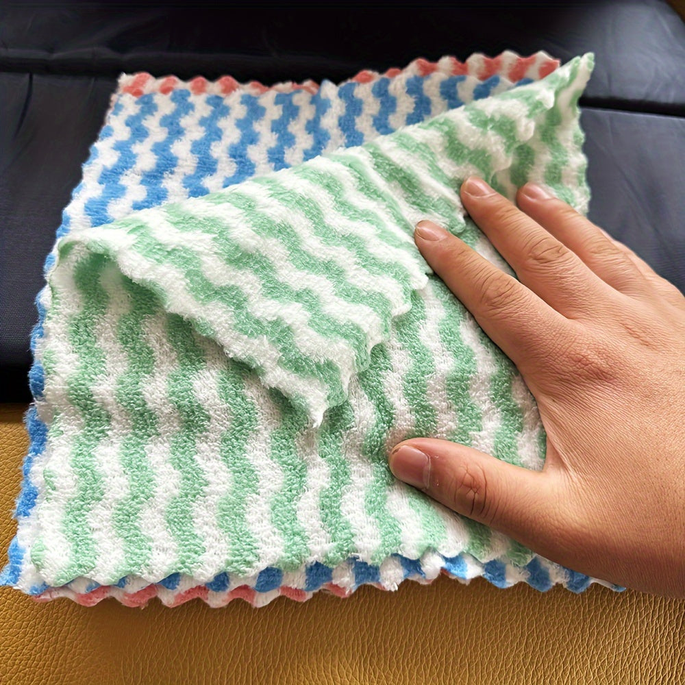 5-Piece Ultra-Soft Microfiber Cleaning Cloths - Absorbent & Reusable, Perfect for Kitchen, Bathroom, and Auto - Home and Commercial Use Compatible