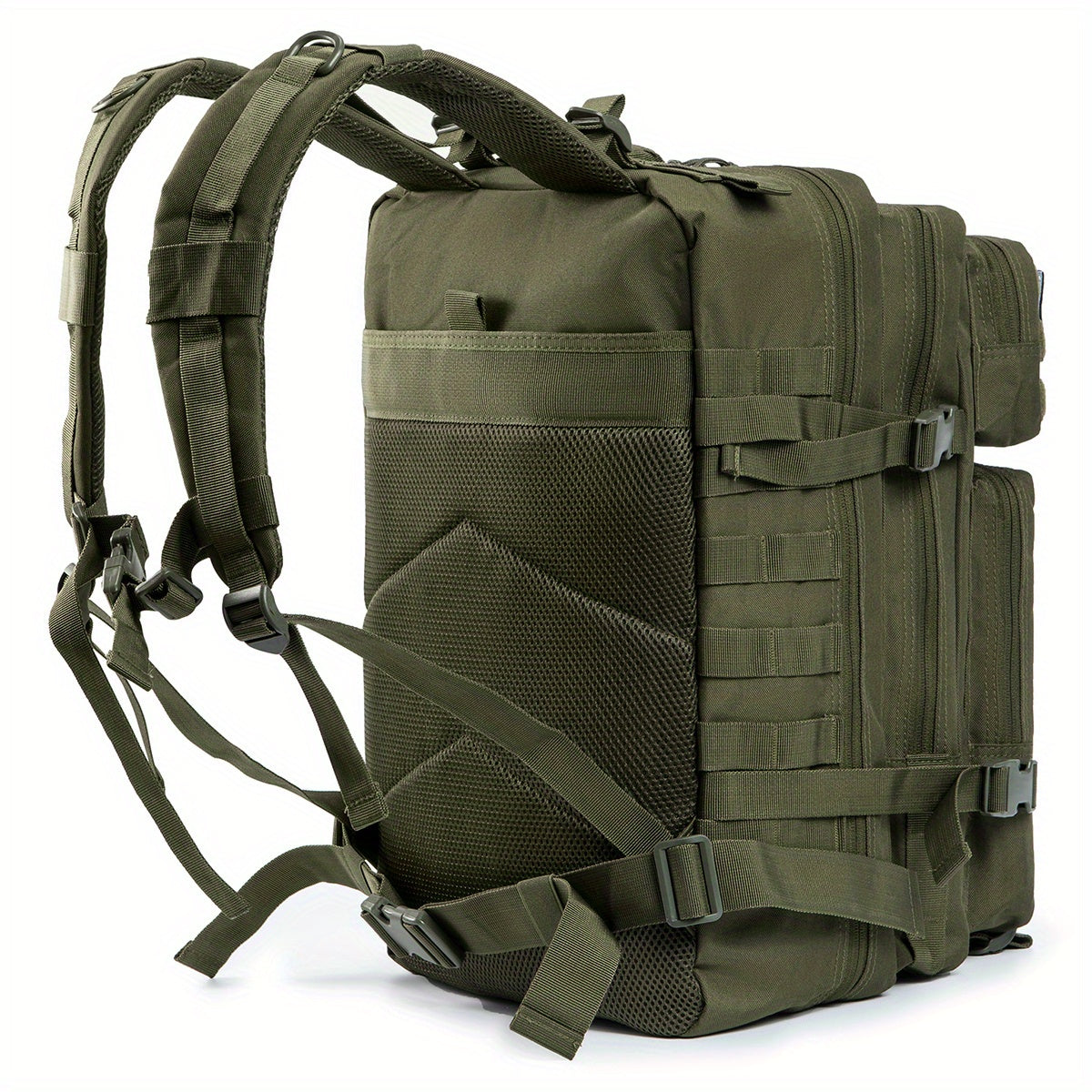 45L Premium Military Tactical Backpack - Durable Molle System, Versatile Army Assault Pack, Ideal 3 Day Bug Out Bag for Hiking, Trekking - Bold Army Green Rucksack
