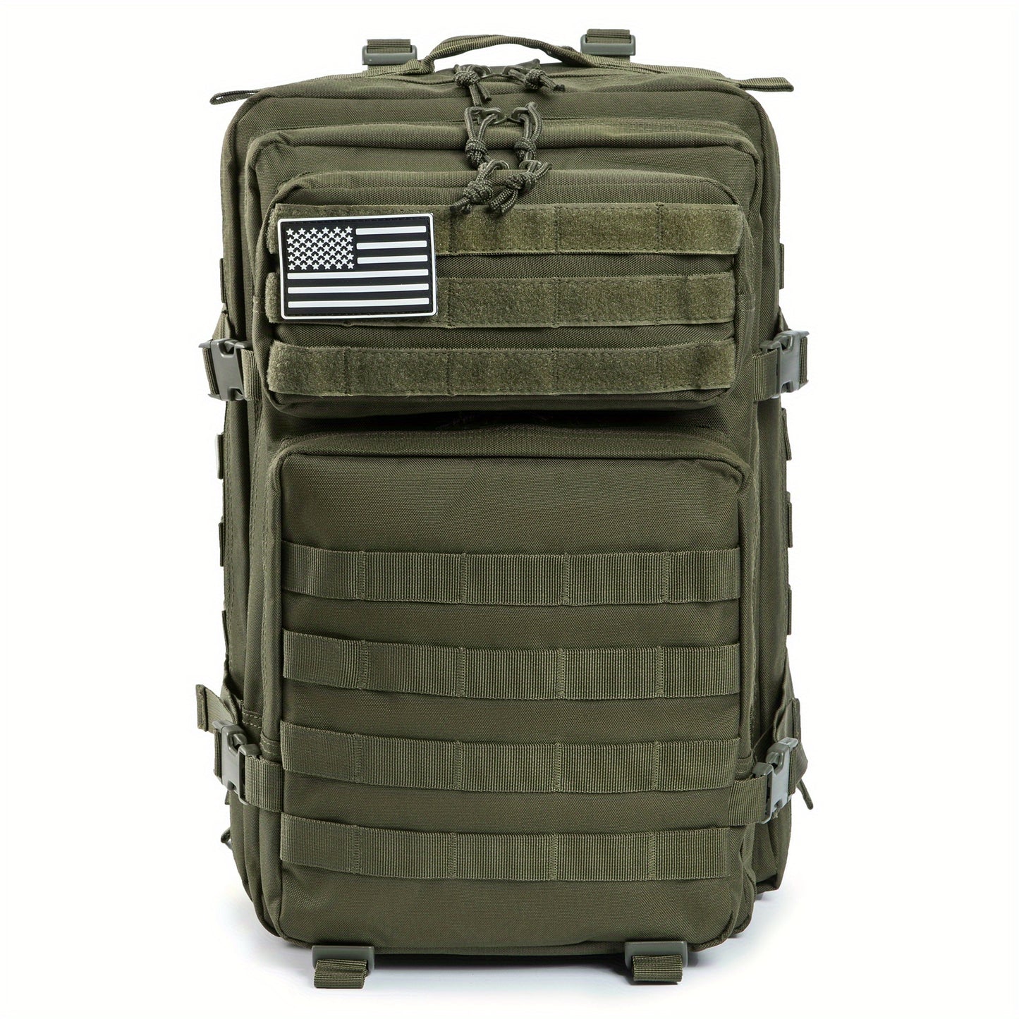 45L Premium Military Tactical Backpack - Durable Molle System, Versatile Army Assault Pack, Ideal 3 Day Bug Out Bag for Hiking, Trekking - Bold Army Green Rucksack