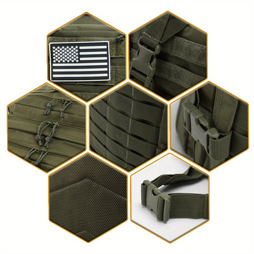 45L Premium Military Tactical Backpack - Durable Molle System, Versatile Army Assault Pack, Ideal 3 Day Bug Out Bag for Hiking, Trekking - Bold Army Green Rucksack