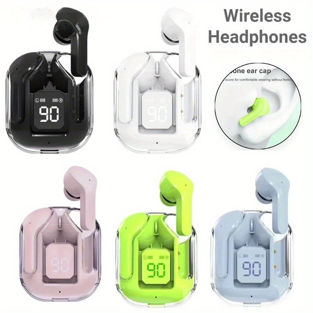 TWS Wireless Headset Transparent Cabin Headset Power Digital Display Headset Wireless Gaming Headset