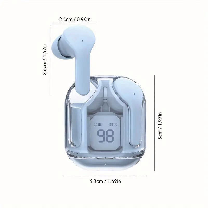 TWS Wireless Headset Transparent Cabin Headset Power Digital Display Headset Wireless Gaming Headset