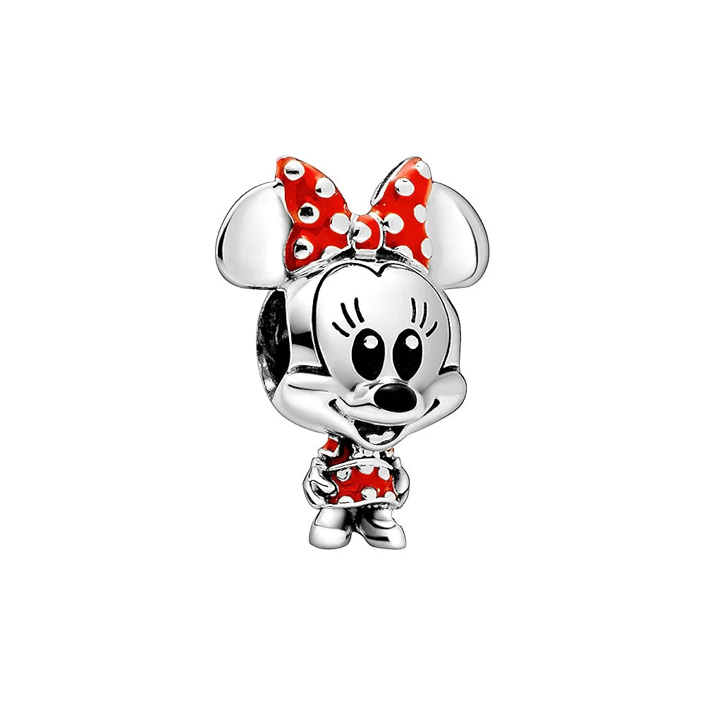 925 sterling silver jewelry MINISO Disney Halloween trio charm suitable for Pando original bracelet women pendant beads DIY gift