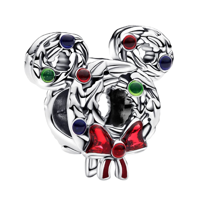 925 sterling silver jewelry MINISO Disney Halloween trio charm suitable for Pando original bracelet women pendant beads DIY gift