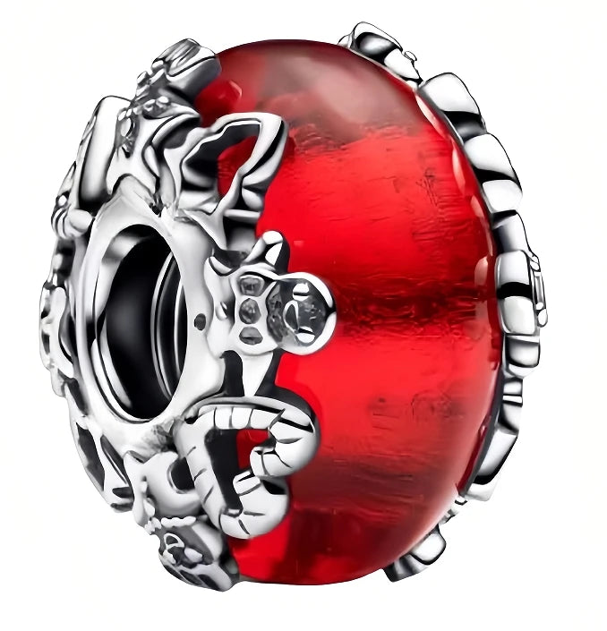 925 sterling silver jewelry MINISO Disney Halloween trio charm suitable for Pando original bracelet women pendant beads DIY gift