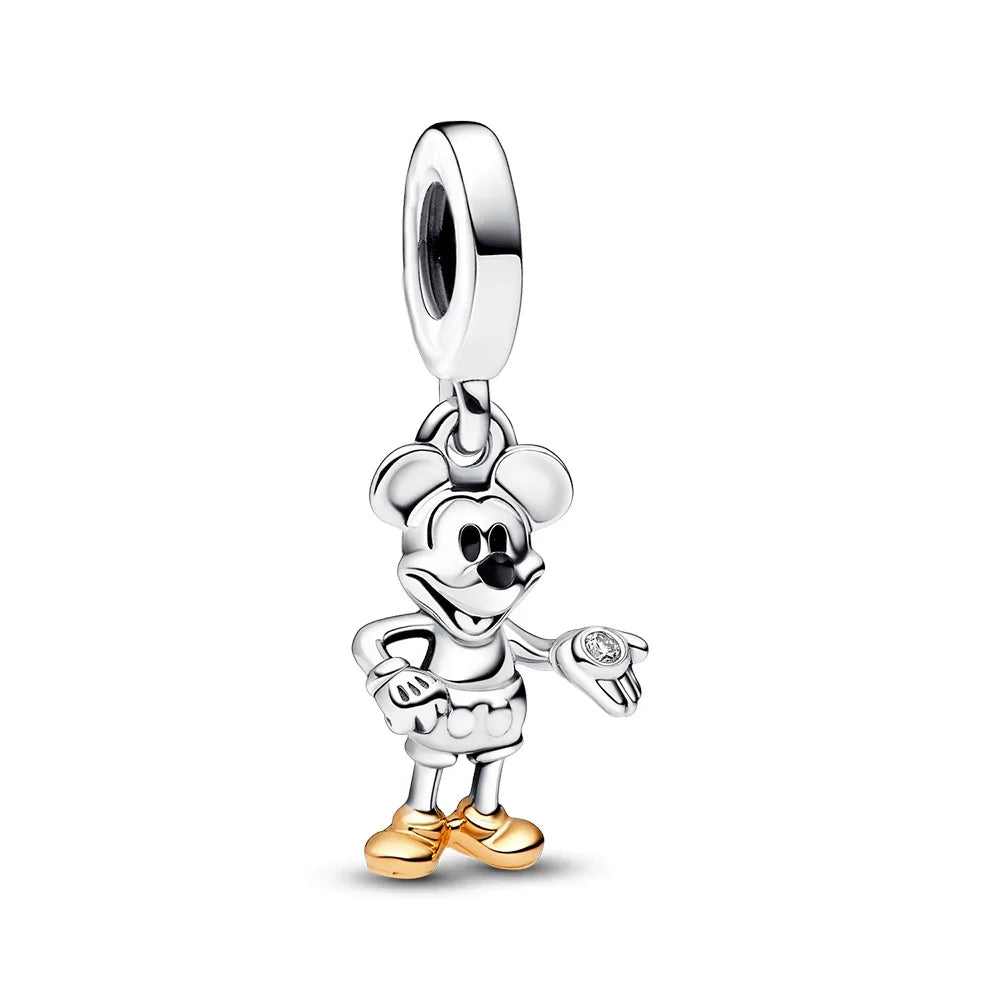 New Sterling Silver Charm 100th anniversary pendant Fit Original Pandora Bracelet Herocross Disney Micky Women DIY jewelry gift
