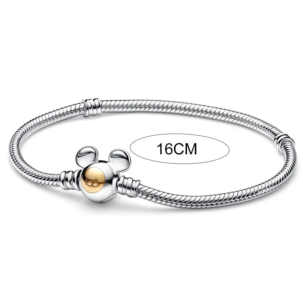 New Sterling Silver Charm 100th anniversary pendant Fit Original Pandora Bracelet Herocross Disney Micky Women DIY jewelry gift