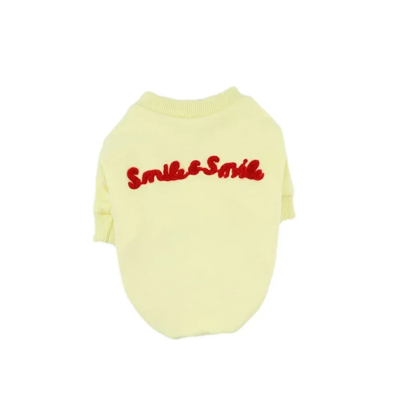 Pet Dog Clothes for Small Dogs Smile Face Coat for Yorkies Chihuahua Jacket Sweatshirt for French Bulldog Pet Puppy Clothing