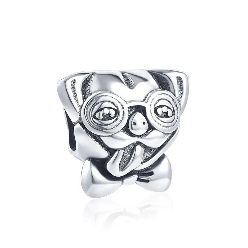 New 925 Sterling Silver Cute Pet Dog Husky Shiba inu dog Paw baby DIY Bead Fit Original Pendant Charm Bracelet Lady Jewelry Gift