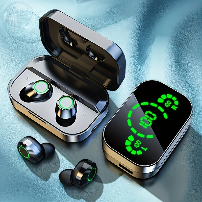 2024 New Three-screen Intelligent Digital Display Power Wireless Earphones, High-end Fashionable Mirror Earphones, Sports Game Music Earphones, Mobile Phone Emergency Charging