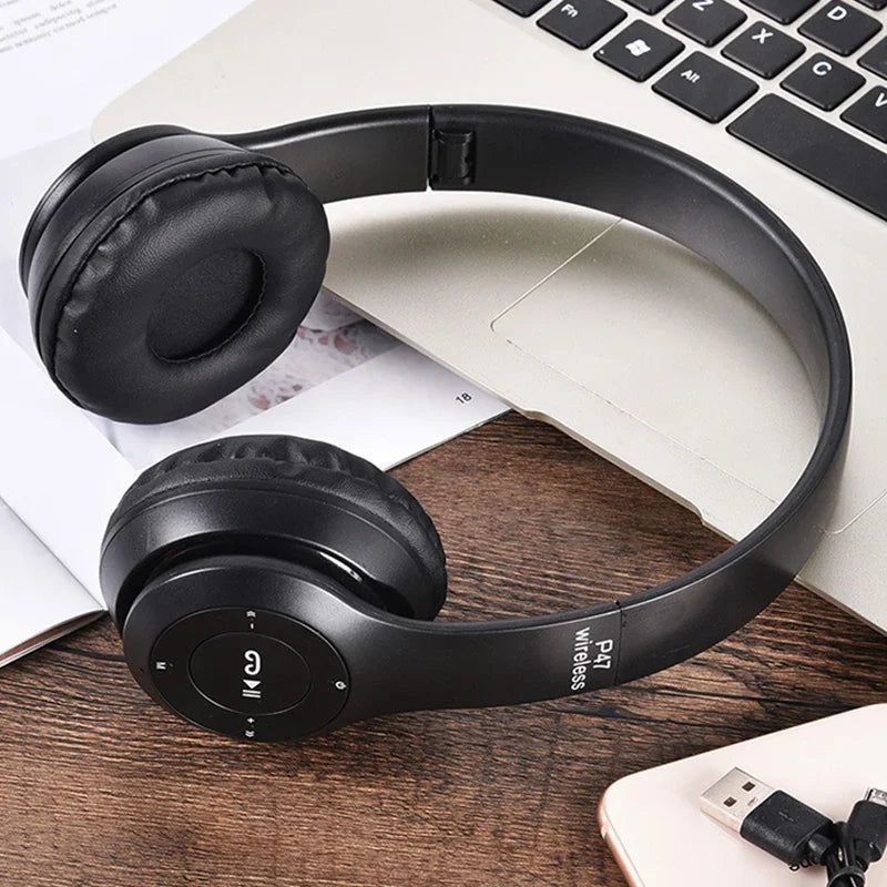 Air P47 Headset 5.0 Bluetooth Headset Folding Series Wireless Sports Game Stereo Headset for iPhone XiaoMi PK P9 Earphones gift