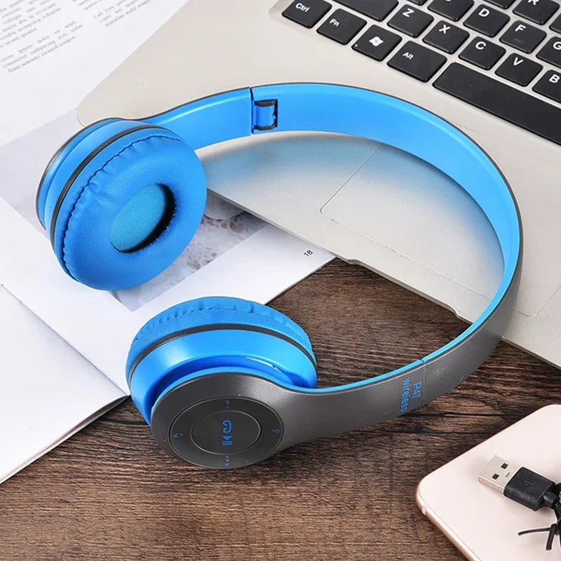 Air P47 Headset 5.0 Bluetooth Headset Folding Series Wireless Sports Game Stereo Headset for iPhone XiaoMi PK P9 Earphones gift