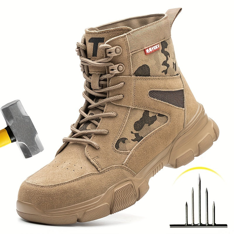 Mens Steel Toe Safety Work Boots - Durable & Comfortable - Indestructible Design, Slip-Resistant Sneaker Style - Ideal for Heavy-Duty Jobs, All-Day Support