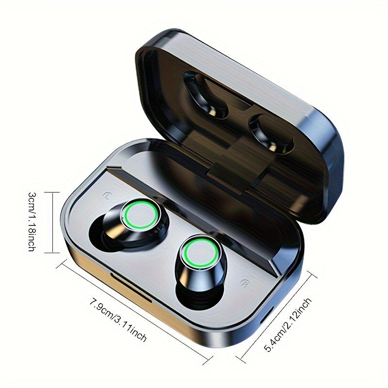 2024 New Three-screen Intelligent Digital Display Power Wireless Earphones, High-end Fashionable Mirror Earphones, Sports Game Music Earphones, Mobile Phone Emergency Charging