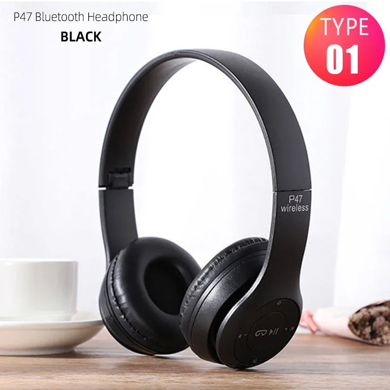 Air P47 Headset 5.0 Bluetooth Headset Folding Series Wireless Sports Game Stereo Headset for iPhone XiaoMi PK P9 Earphones gift