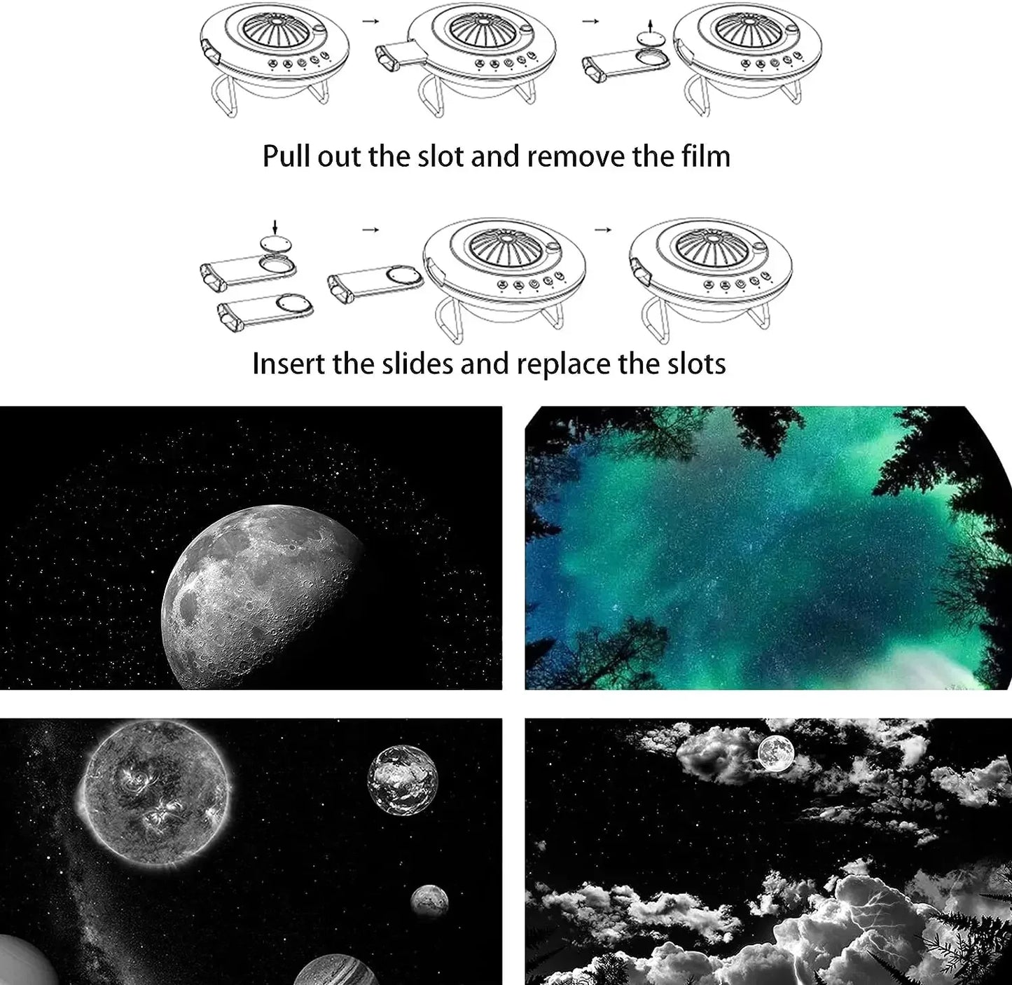 UFO Star Projector, Galaxy Night Light, Rechargeable Planetarium Projector Living Room Starry Sky Light Kids Adults Room Decor