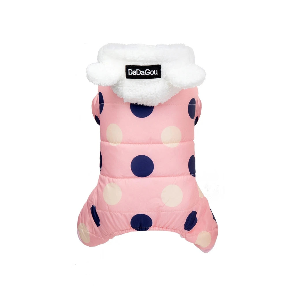 Winter Pet Hoodies Sweatshirt Cotton Clothes Dot Coat Super Warm Jumpsuit For Puppy Small Dogs Chihuahua Doggie Jacket Jumpsuit