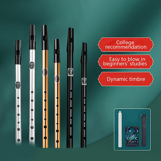 Pewter Irish Whistle Flute - High-Quality Vertical Flute for Beginners and Professionals - C Tone and D Tone Options, Durable, Treble Straight Design, Perfect for Traditional Irish Music
