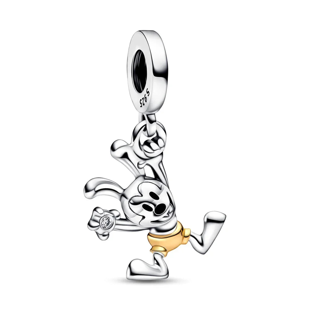 New Sterling Silver Charm 100th anniversary pendant Fit Original Pandora Bracelet Herocross Disney Micky Women DIY jewelry gift