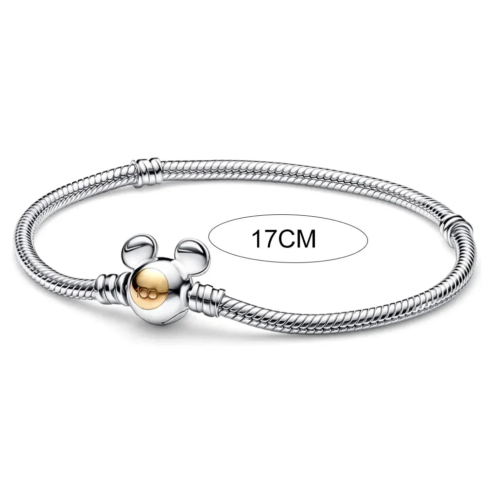 New Sterling Silver Charm 100th anniversary pendant Fit Original Pandora Bracelet Herocross Disney Micky Women DIY jewelry gift