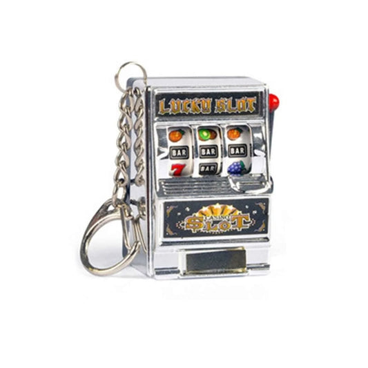 Fruit Slot Machine Keychain Lucky Charm Jackpot Keychains Mini Casino Pendant Bag Charm Novelty Gifts for Kids Adults