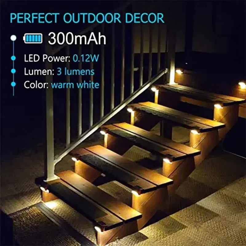 Led Solar Lamp Path Staircase Outdoor Waterproof Wall Light Solar Waterproof Weatherproof Step Railing Lighting Path Light