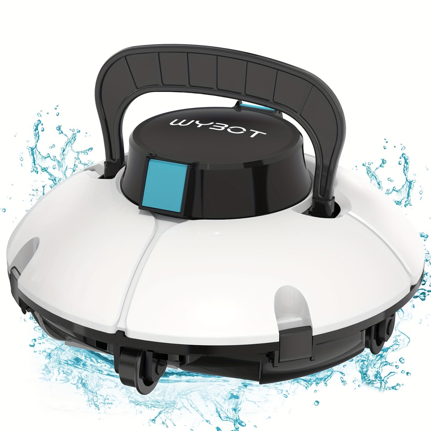 540 Sq Ft Cordless Robot Pool Vacuum Cleaner - Automatic, Transparent Design, Powerful Dual Motors, Long-Lasting Battery Life - WYBOT Metal and Plastic Construction