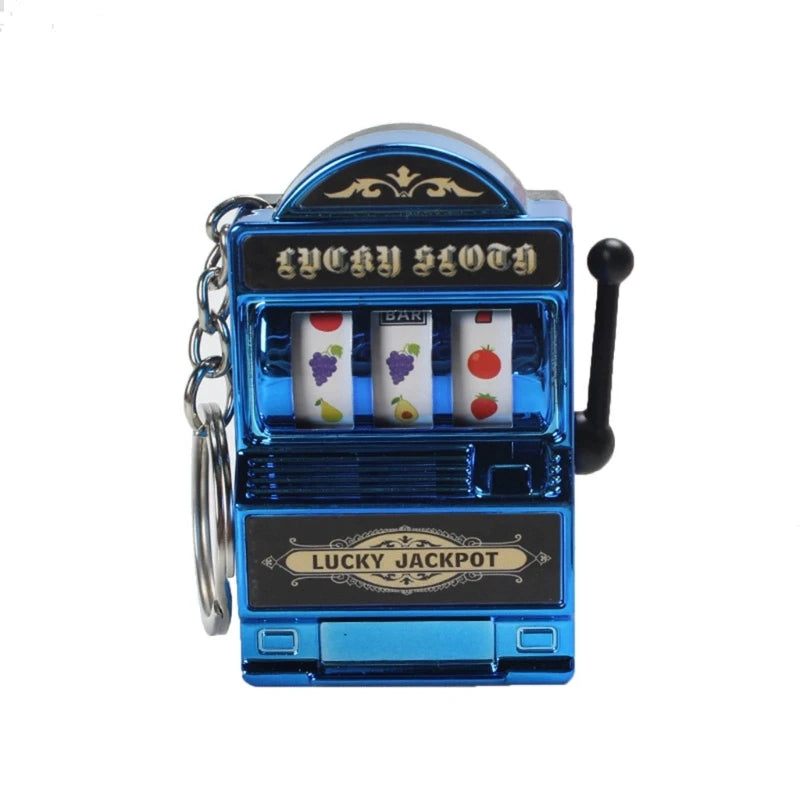 Fruit Slot Machine Keychain Lucky Charm Jackpot Keychains Mini Casino Pendant Bag Charm Novelty Gifts for Kids Adults