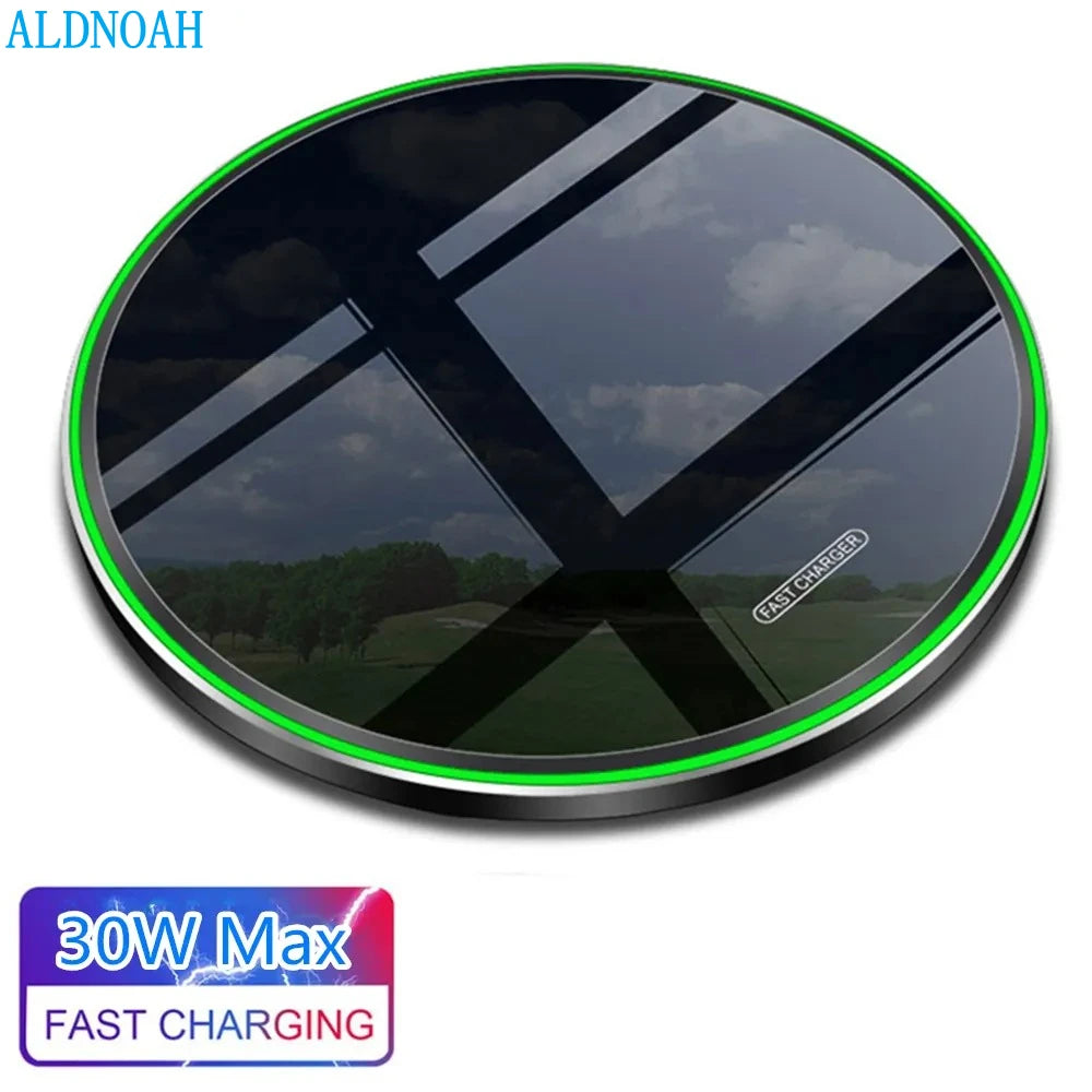 30W Wireless Charger Induction Dock Station Fast Charging Pad For iPhone 14 13 12 11 XS XR X 8 Airpods 3 Pro 2 Samsung S22 S21