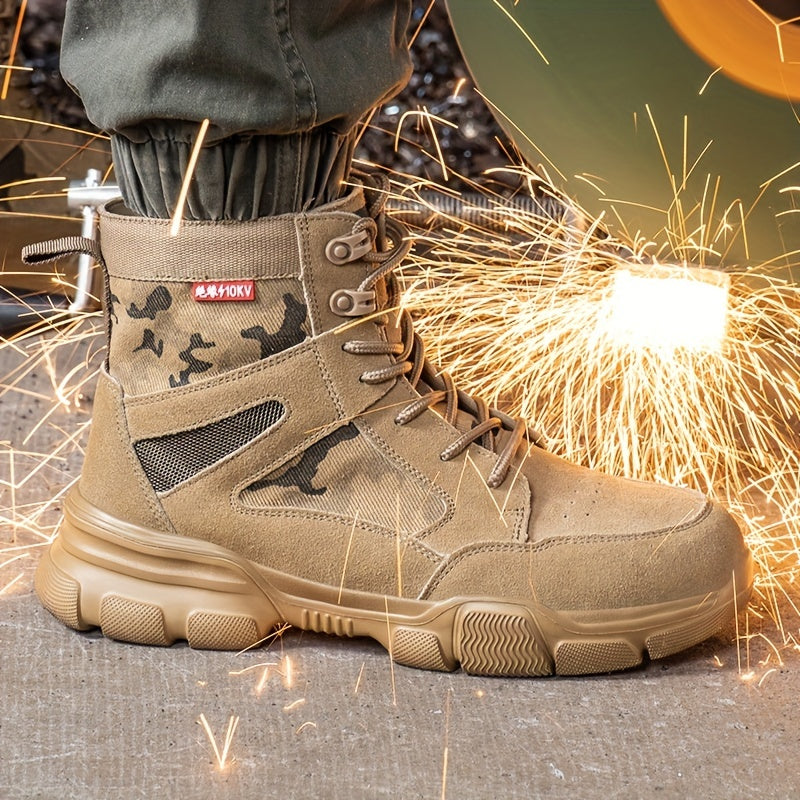 Mens Steel Toe Safety Work Boots - Durable & Comfortable - Indestructible Design, Slip-Resistant Sneaker Style - Ideal for Heavy-Duty Jobs, All-Day Support