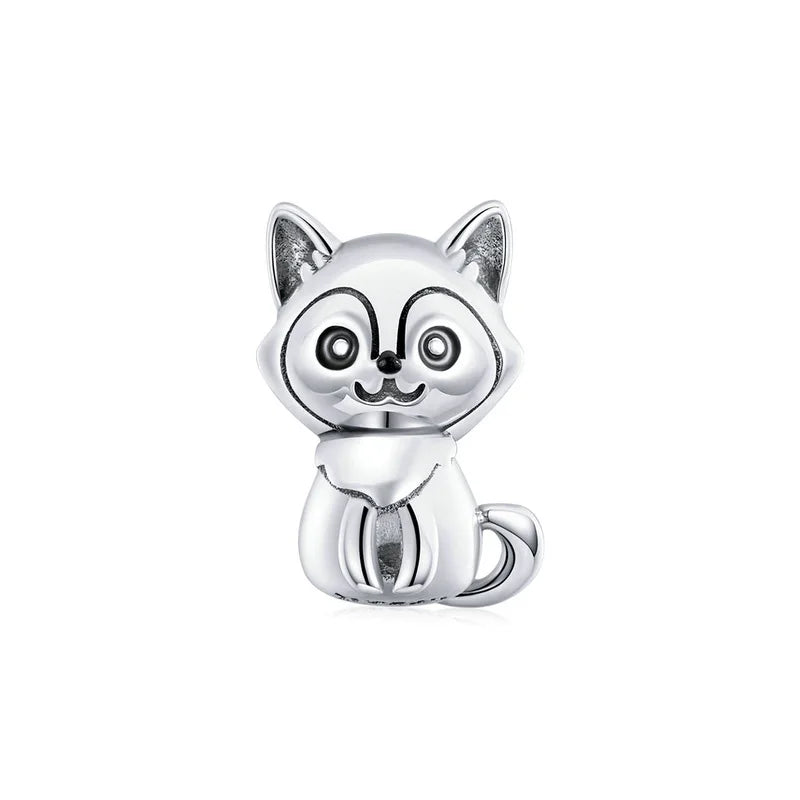 New 925 Sterling Silver Cute Pet Dog Husky Shiba inu dog Paw baby DIY Bead Fit Original Pendant Charm Bracelet Lady Jewelry Gift