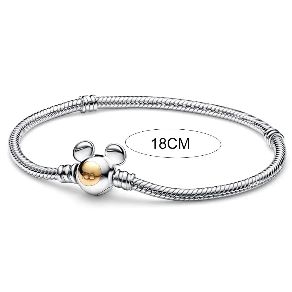 New Sterling Silver Charm 100th anniversary pendant Fit Original Pandora Bracelet Herocross Disney Micky Women DIY jewelry gift