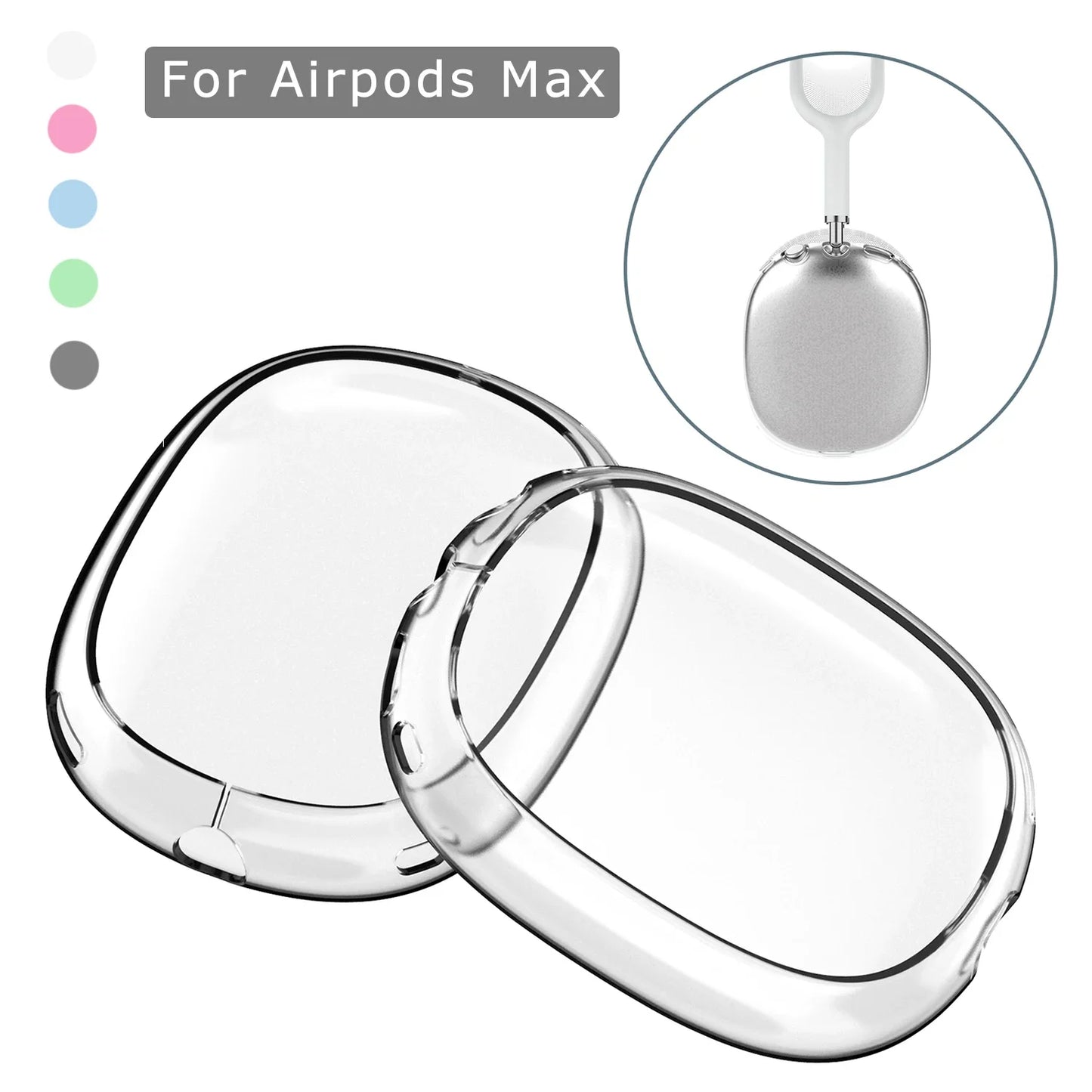 For Air Pods Max Transparent Case Protective Cover Headset Skin Cover Anti-Scratch For AirPods Headset Transparent Protect Shell