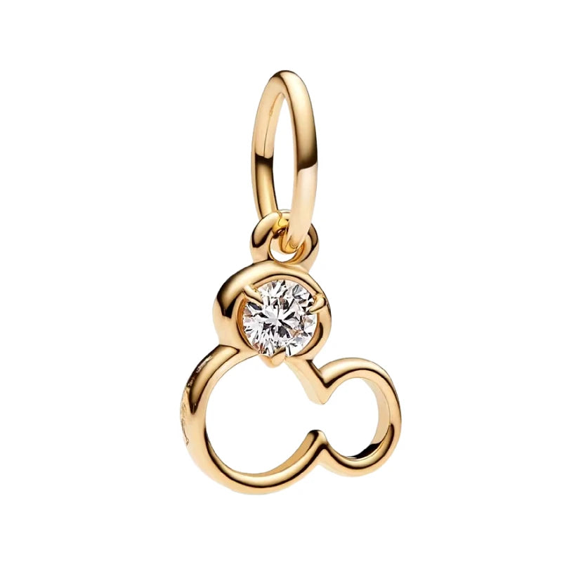 925 sterling silver jewelry MINISO Disney Halloween trio charm suitable for Pando original bracelet women pendant beads DIY gift