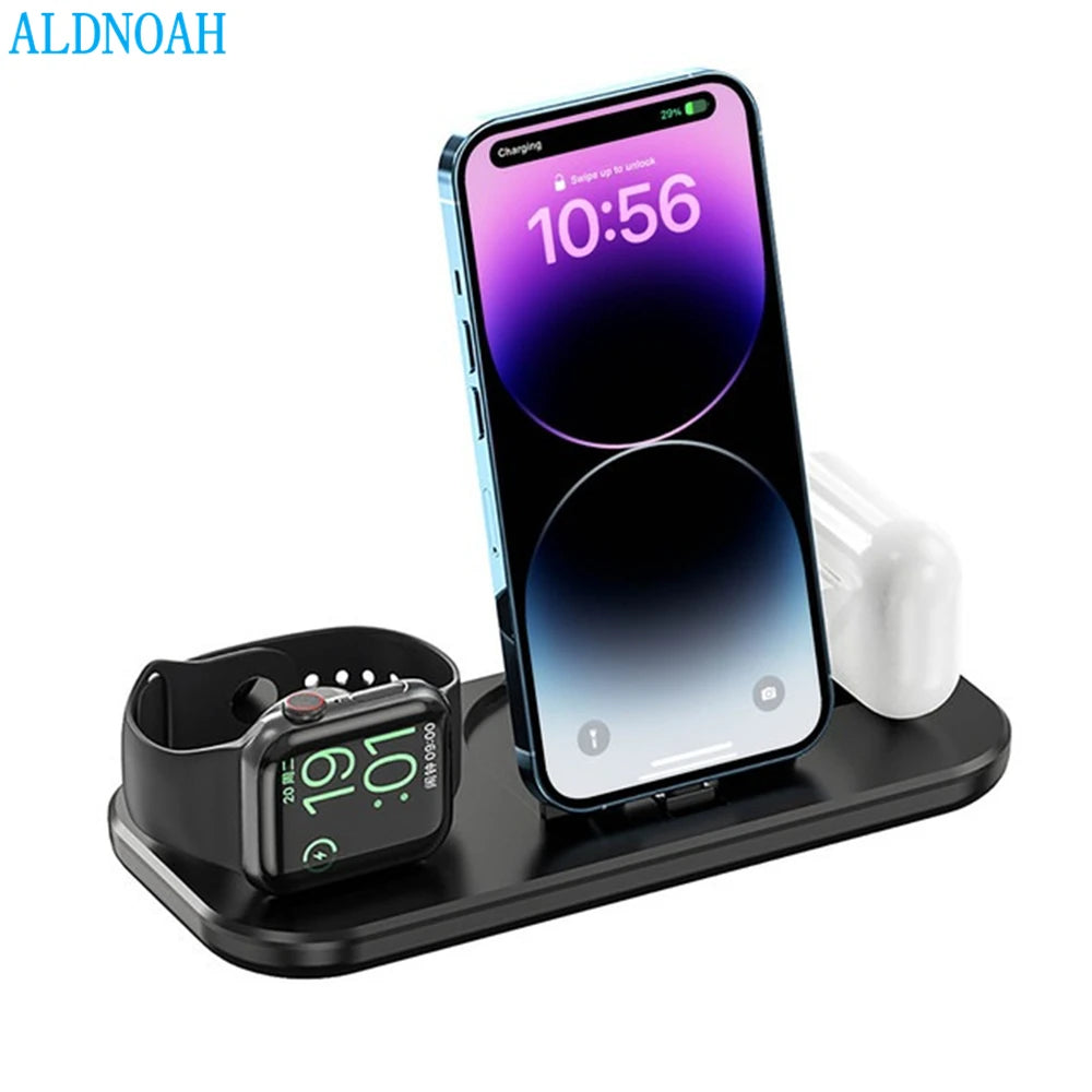 3 in 1 Wireless Charger Stand For IPhone 14 13 12 11 XS XR X Apple Watch 8 7 SE 6 Airpods Pro iWatch Fast Charging Dock Station