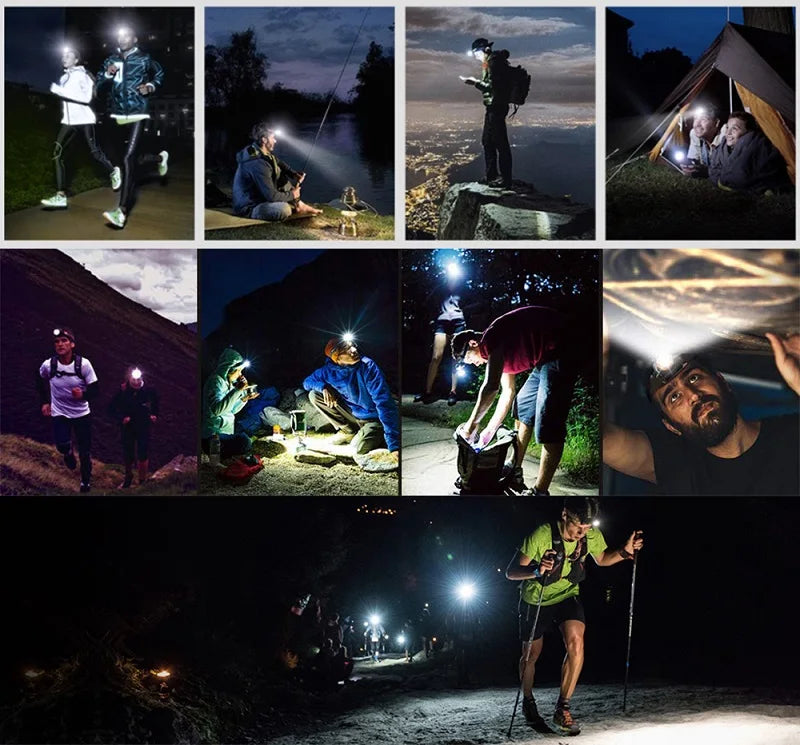 Super Brightest Powerful 5 LED Headlamp Rechargeable Headlamps Waterproof Headlights Head Torch Outdoor Camping Running Lighting