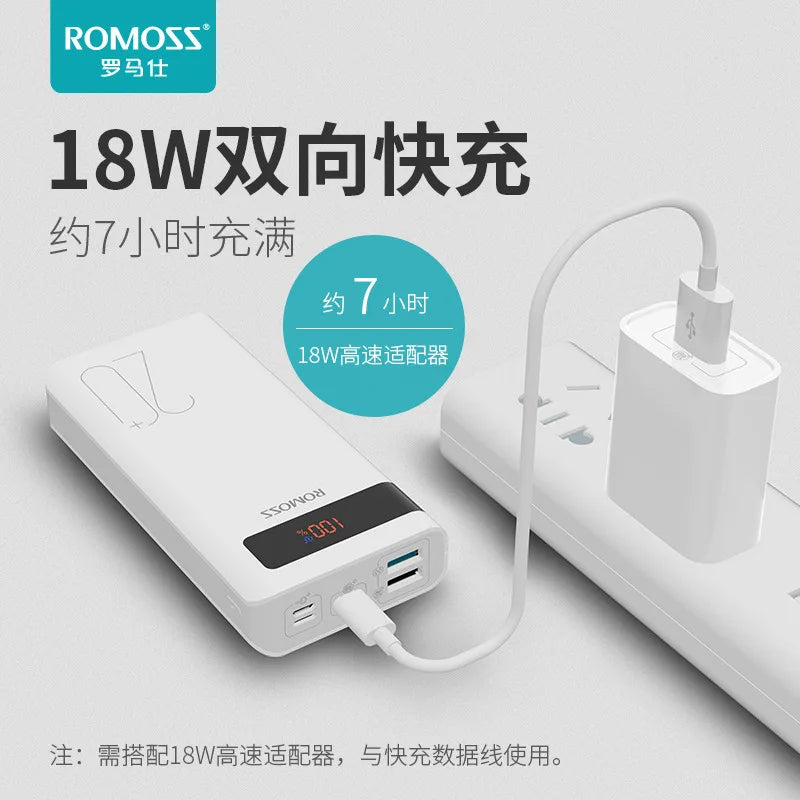 20000mAh Charger USB QC3.0PD 18W Lithium Ion Lithium Polymer LCD Bidirectional Quick Rechargeable Battery Mobile Power