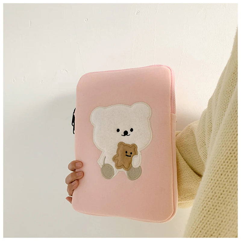 Women Cute Laptop Sleeve Case Table Protective Pouch Bag 11 12 13.6 14 15.6 Inch Cartoon Laptop Zipper Bags for Ipad Macbook HP