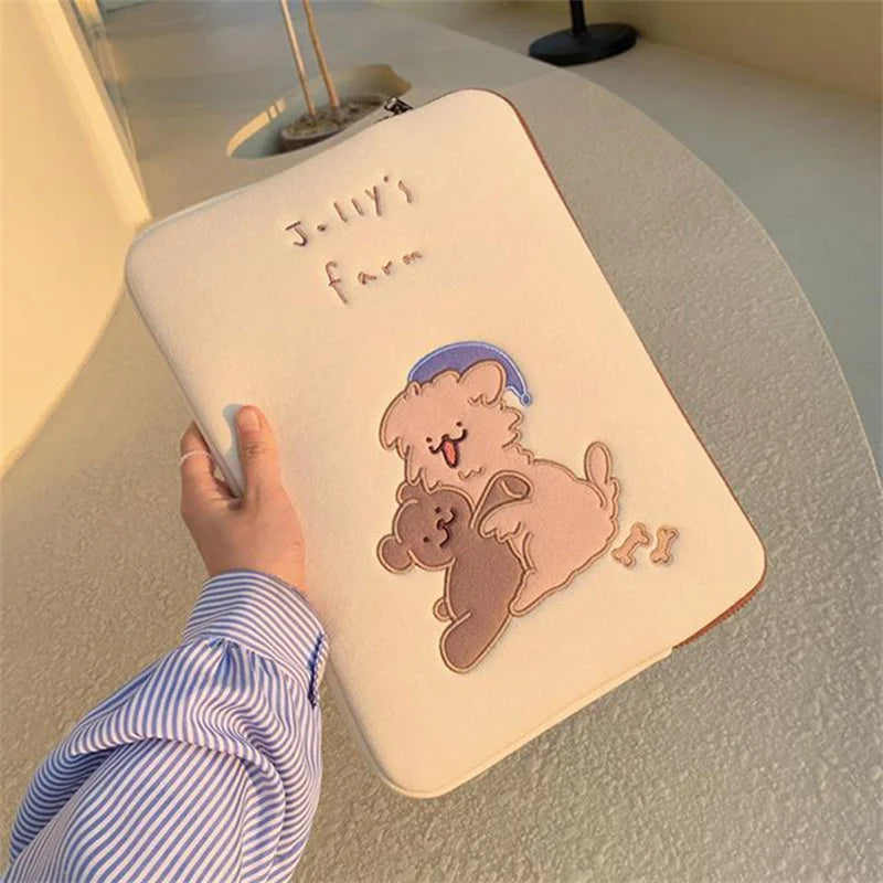 Women Cute Laptop Sleeve Case Table Protective Pouch Bag 11 12 13.6 14 15.6 Inch Cartoon Laptop Zipper Bags for Ipad Macbook HP