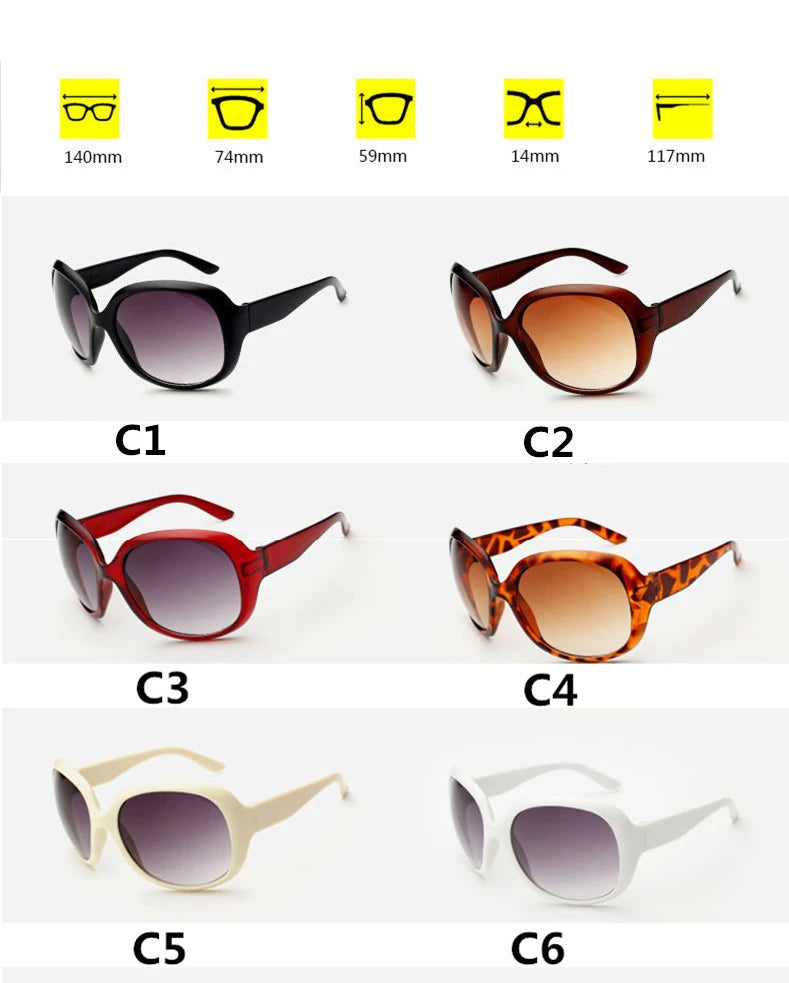 Fashion Women Sunglasses Classic Brand Designer Shades Oversize Oval Shape Sun Glasses Women UV400